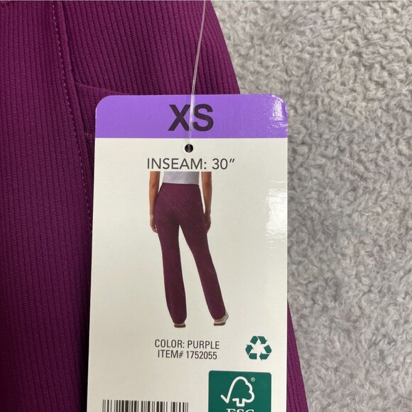 NEW 32 Degrees Cool Women's XS Active Flare Rib Pants Purple High Waist - Picture 9 of 11